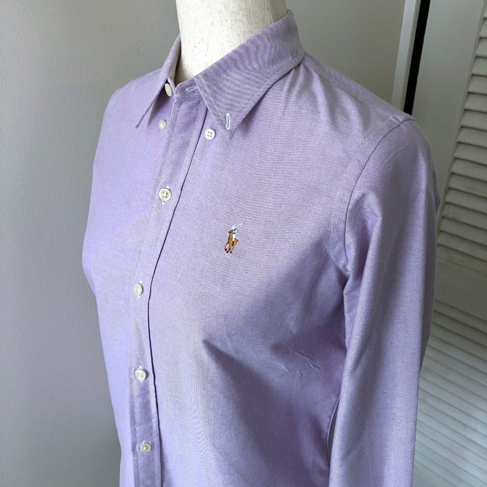 LIKE NEW RL Sport polo oxford button-down shirt RL sz 6 lavender purple